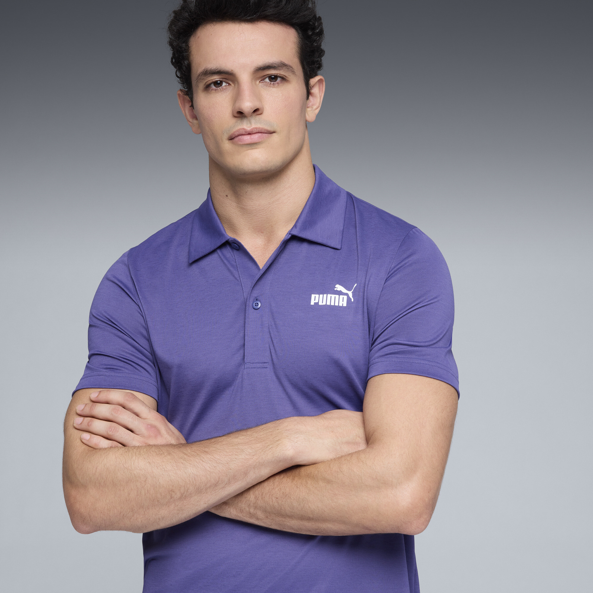 PUMA Essentials All In Men's Polo Shirt in Blue, Size S