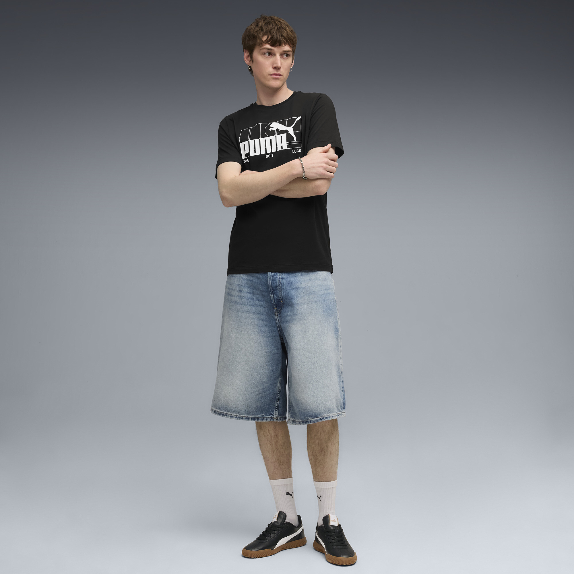 PUMA Graphic No. 1 Logo T-shirt voor Heren, Zwart, Maat XXL thumbnail 4