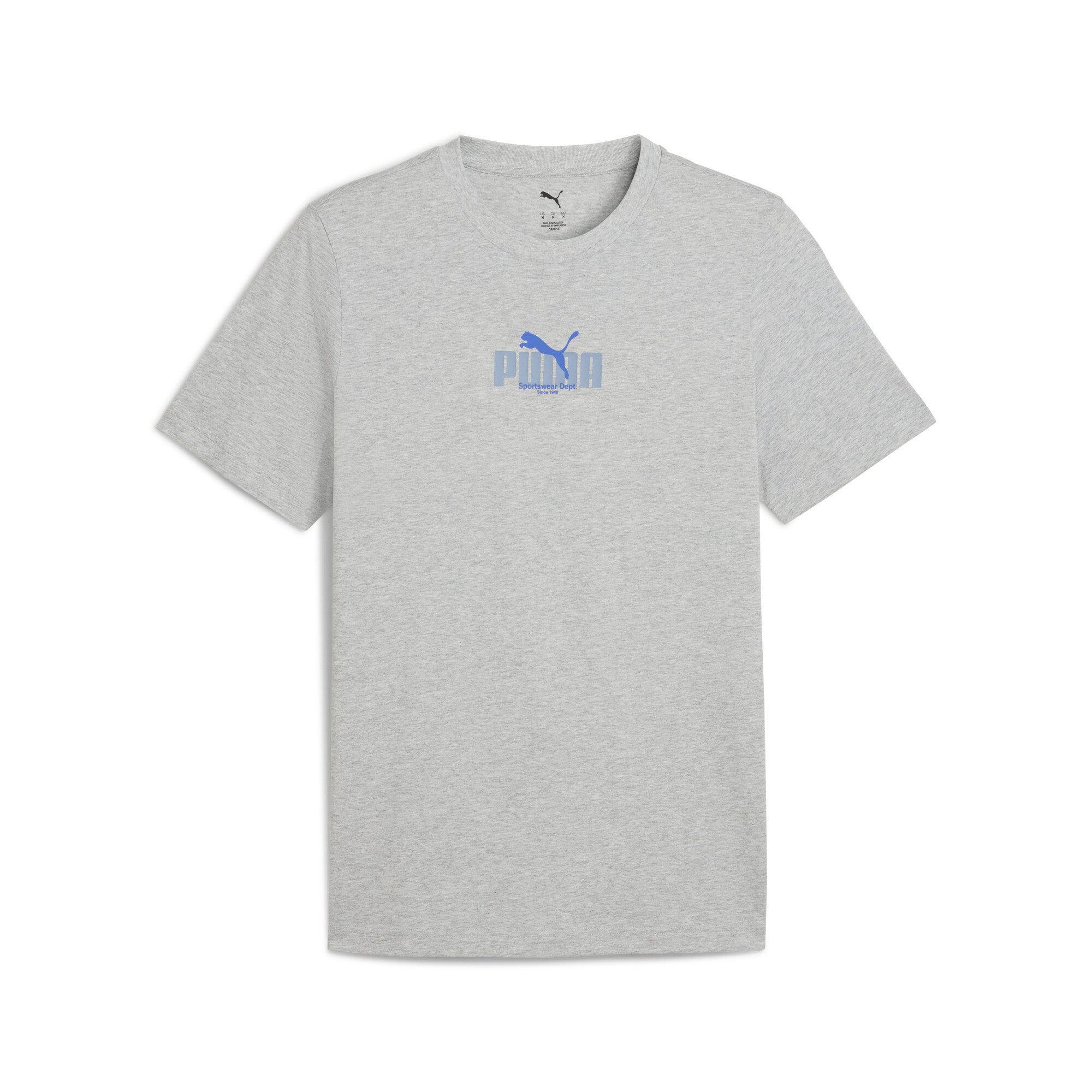 Graphic T-shirt met PUMA-tekst voor Heren, Grijs, Maat L thumbnail 3