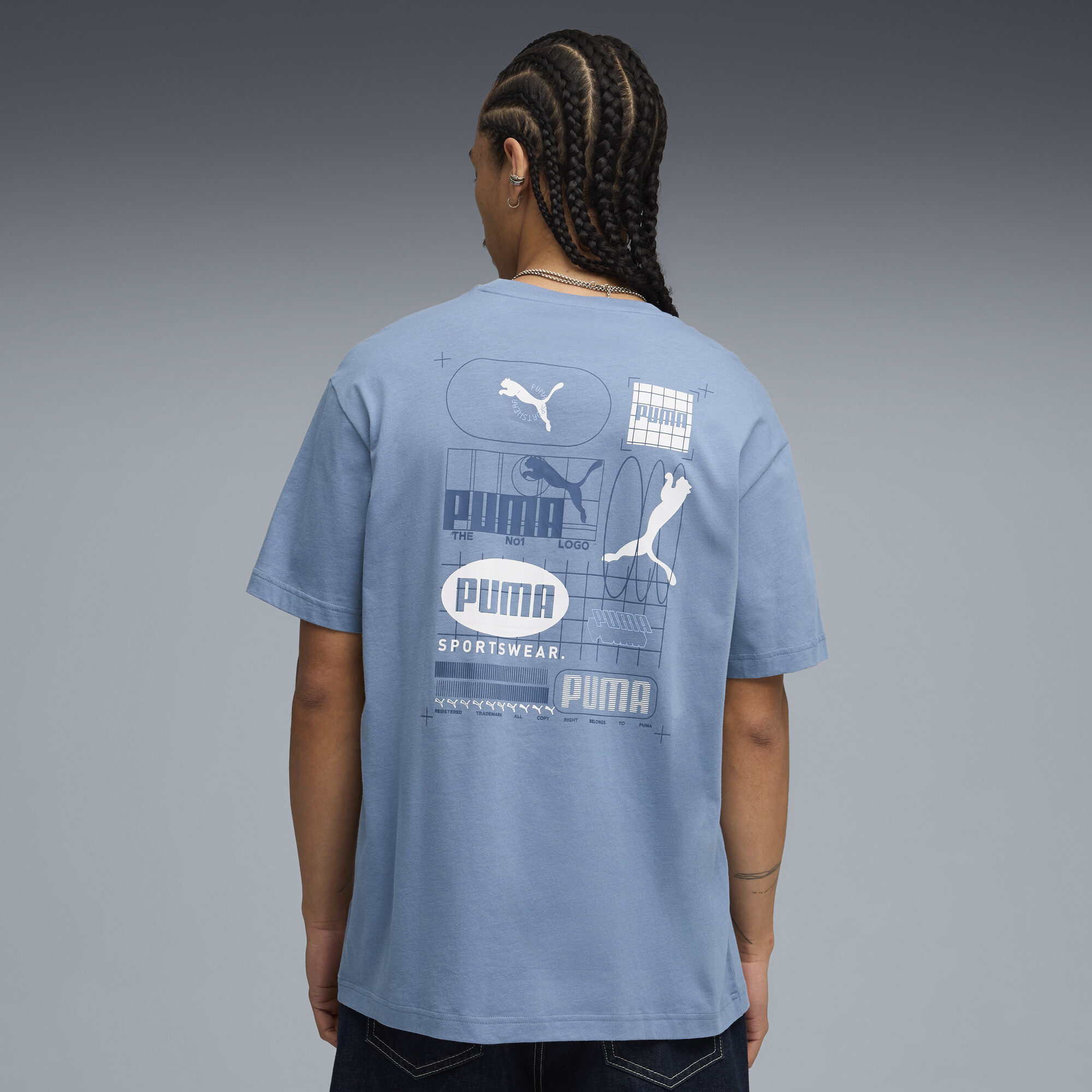 PUMA Graphic Grid T-shirt voor Heren, Blauw, Maat XXL thumbnail 5