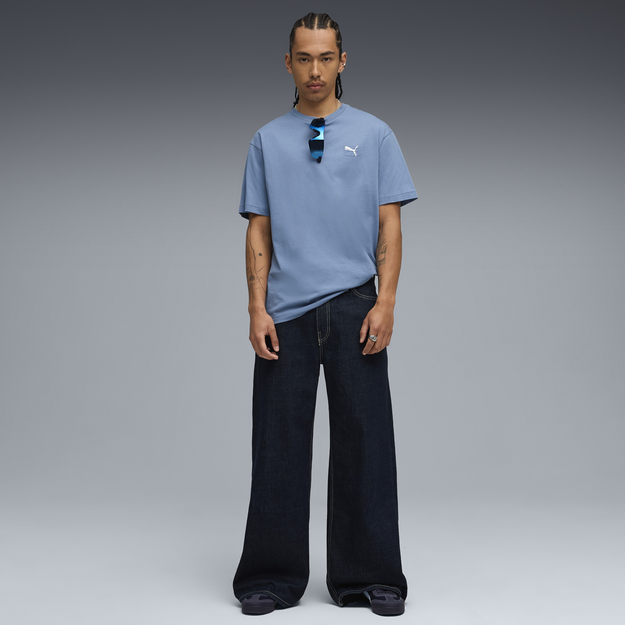 PUMA Graphic Grid T-shirt voor Heren, Blauw, Maat XXL thumbnail 4