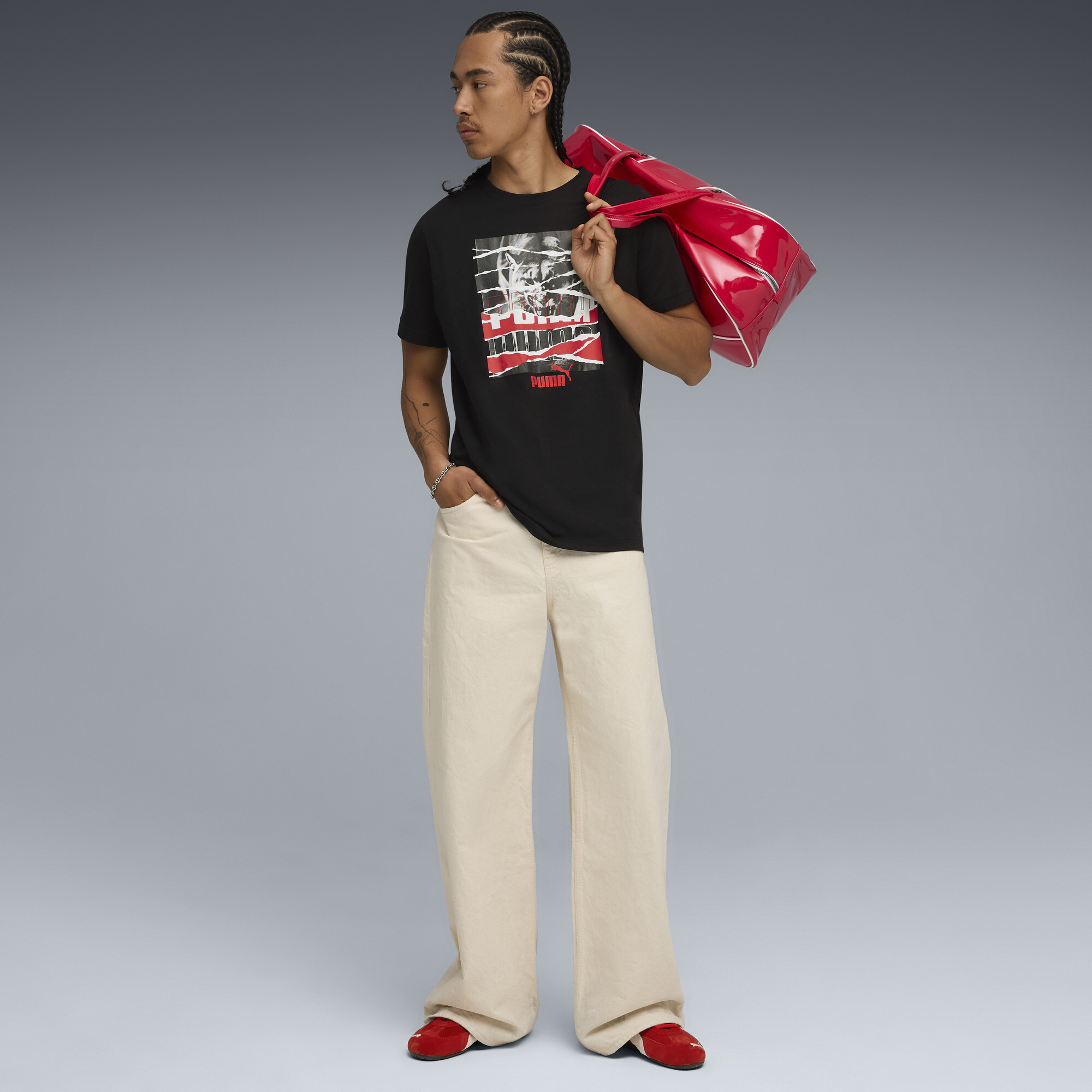 PUMA Graphic Photoprint T-shirt voor Heren, Zwart, Maat M thumbnail 4