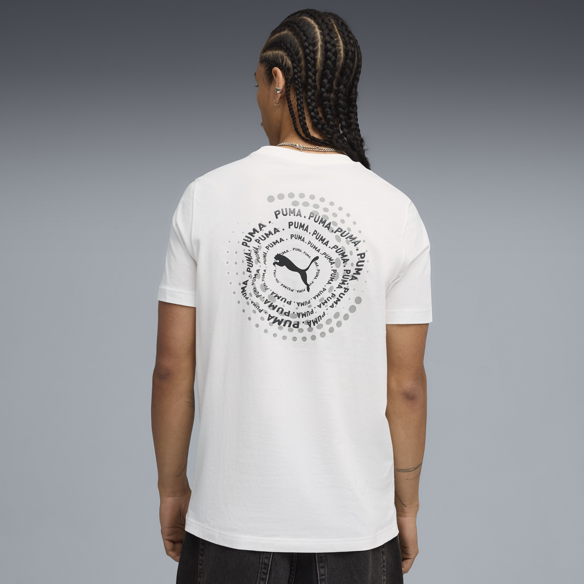 PUMA T-shirt met print voor Heren, Wit, Maat XS thumbnail 5