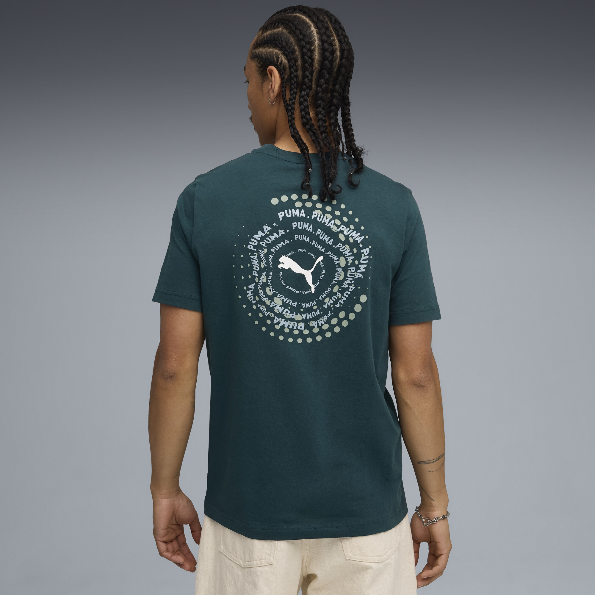 PUMA T-shirt met print voor Heren, Groen, Maat L thumbnail 5