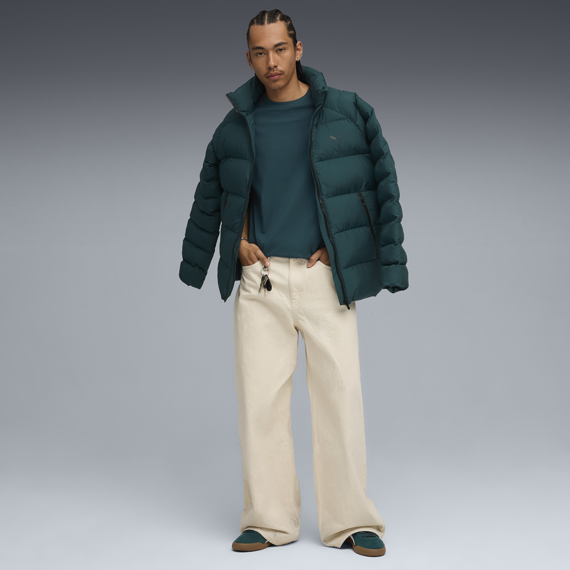 PUMA T-shirt met print voor Heren, Groen, Maat L thumbnail 4