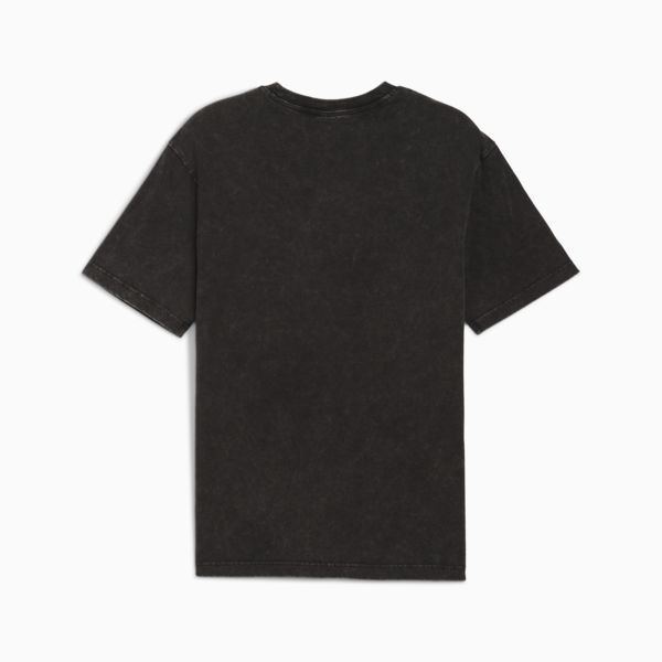 Essentials Elevated Relaxed Wash Tee Men, PUMA Black, large-ZAF