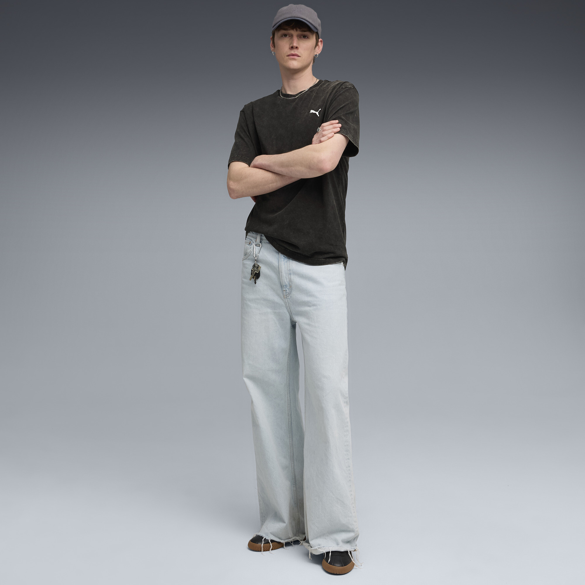 PUMA Essentials Elevated relaxed verwassen T-shirt voor Heren, Zwart, Maat L thumbnail 4