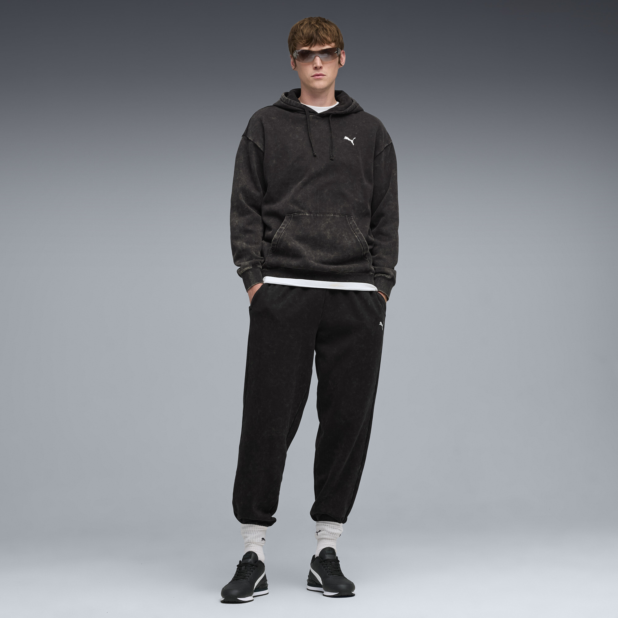 PUMA Essentials Elevated relaxte verwassen hoodie voor Heren, Zwart, Maat XXL thumbnail 4