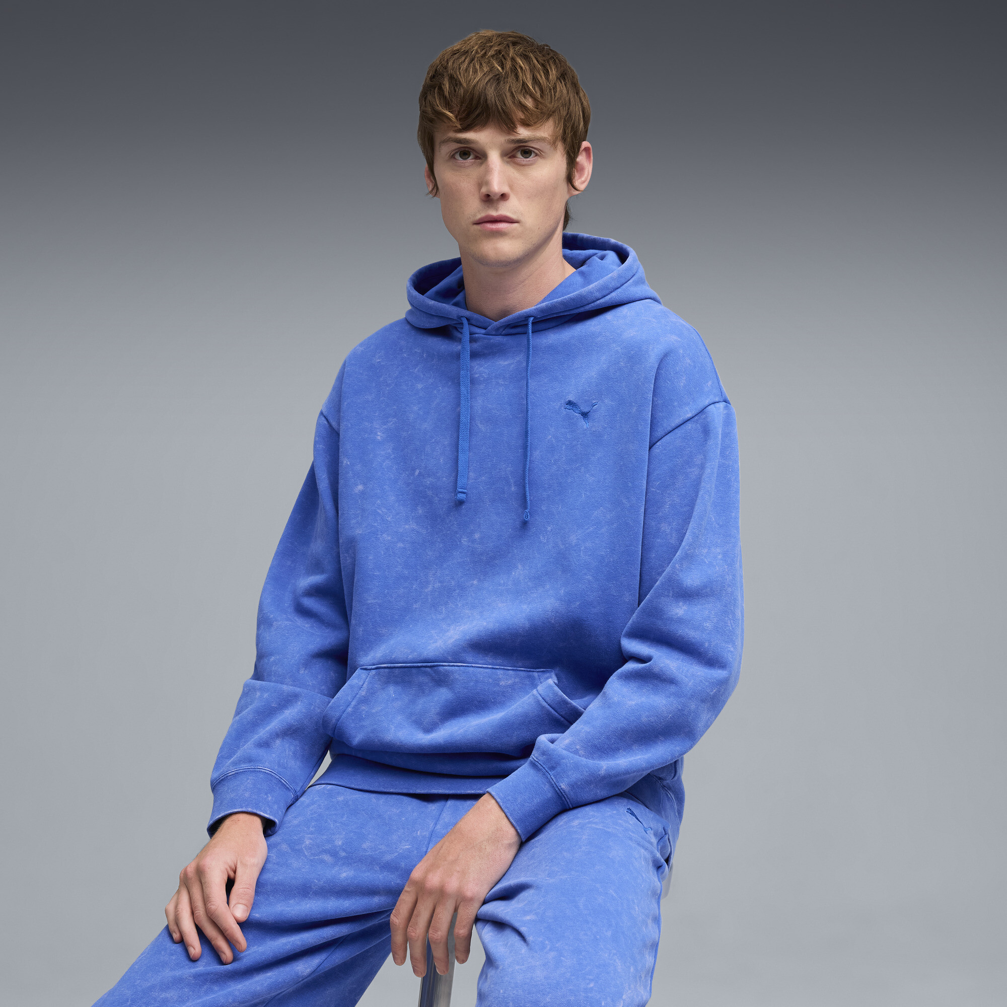 Chandail à capuchon délavé ESS ELEVATED Homme, Bleu, Adulte G | 688049_13