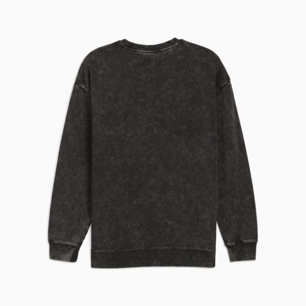 Essentials Elevated Relaxed Wash Crew Sweatshirt Men, PUMA Black, large-ZAF