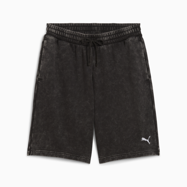 Essentials Elevated Relaxed Wash 9" Shorts Men, PUMA Black, large-ZAF