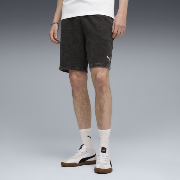 Essentials Elevated Relaxed Wash 9" Shorts Men, PUMA Black, large-ZAF