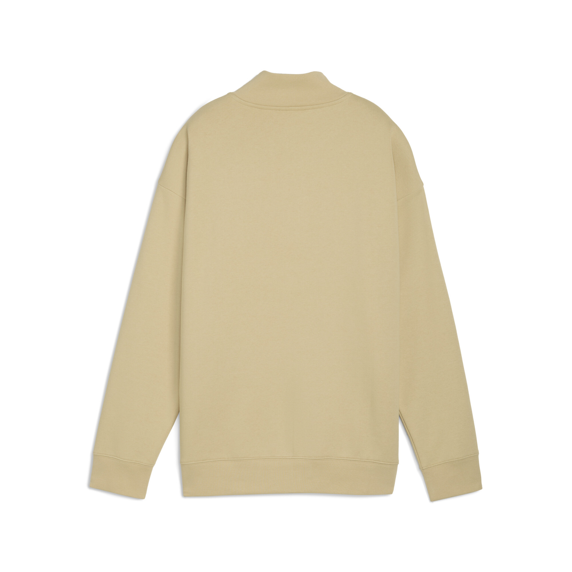 PUMA Essentials Script relaxte sweater met ronde hals, halve rits en hoge hals voor Dames, Beige, Maat XL thumbnail 2