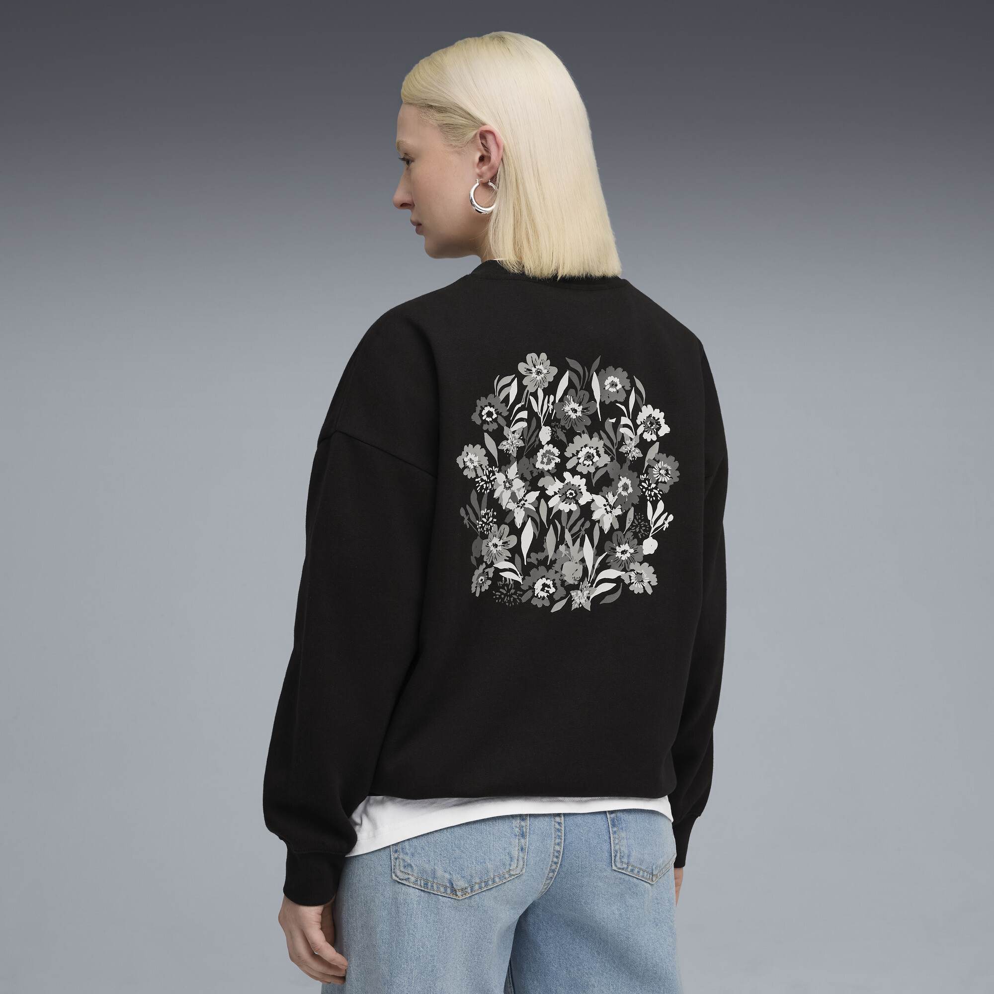 PUMA Essentials Nature 2.0 oversized sweater met ronde hals voor Dames, Zwart, Maat XS thumbnail 5