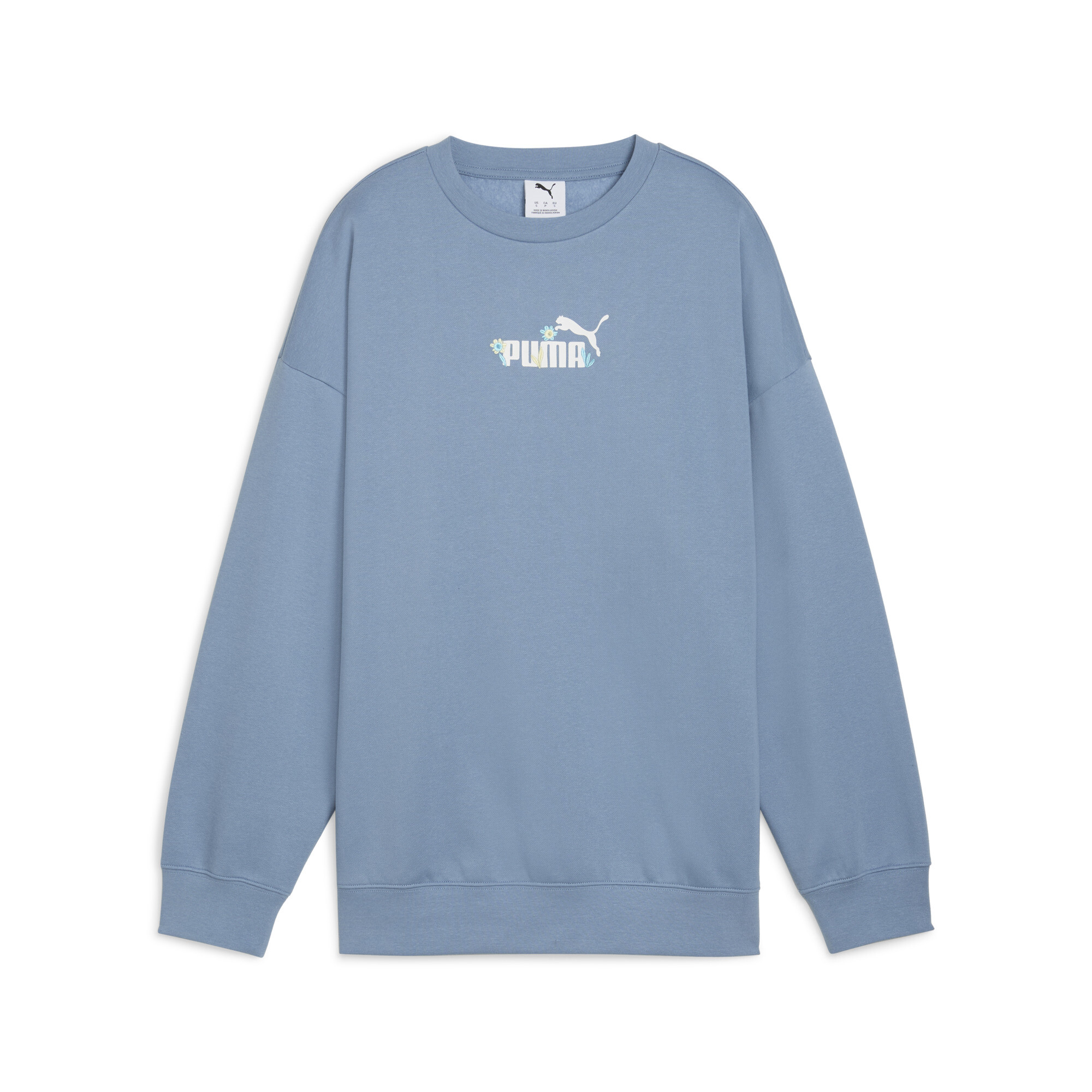 PUMA Essentials Nature 2.0 oversized sweater met ronde hals voor Dames, Blauw, Maat XL thumbnail 3