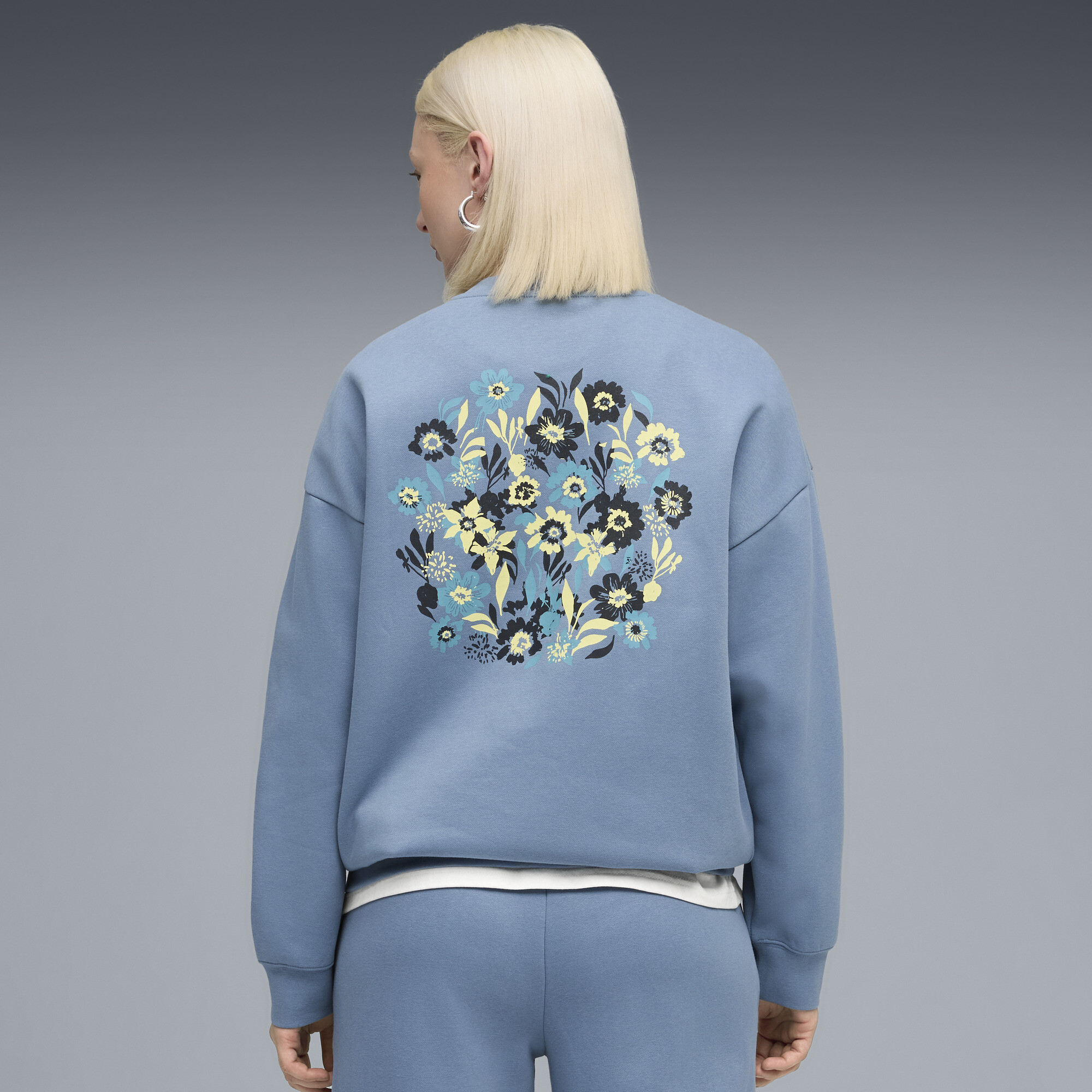 PUMA Essentials Nature 2.0 oversized sweater met ronde hals voor Dames, Blauw, Maat XL thumbnail 5