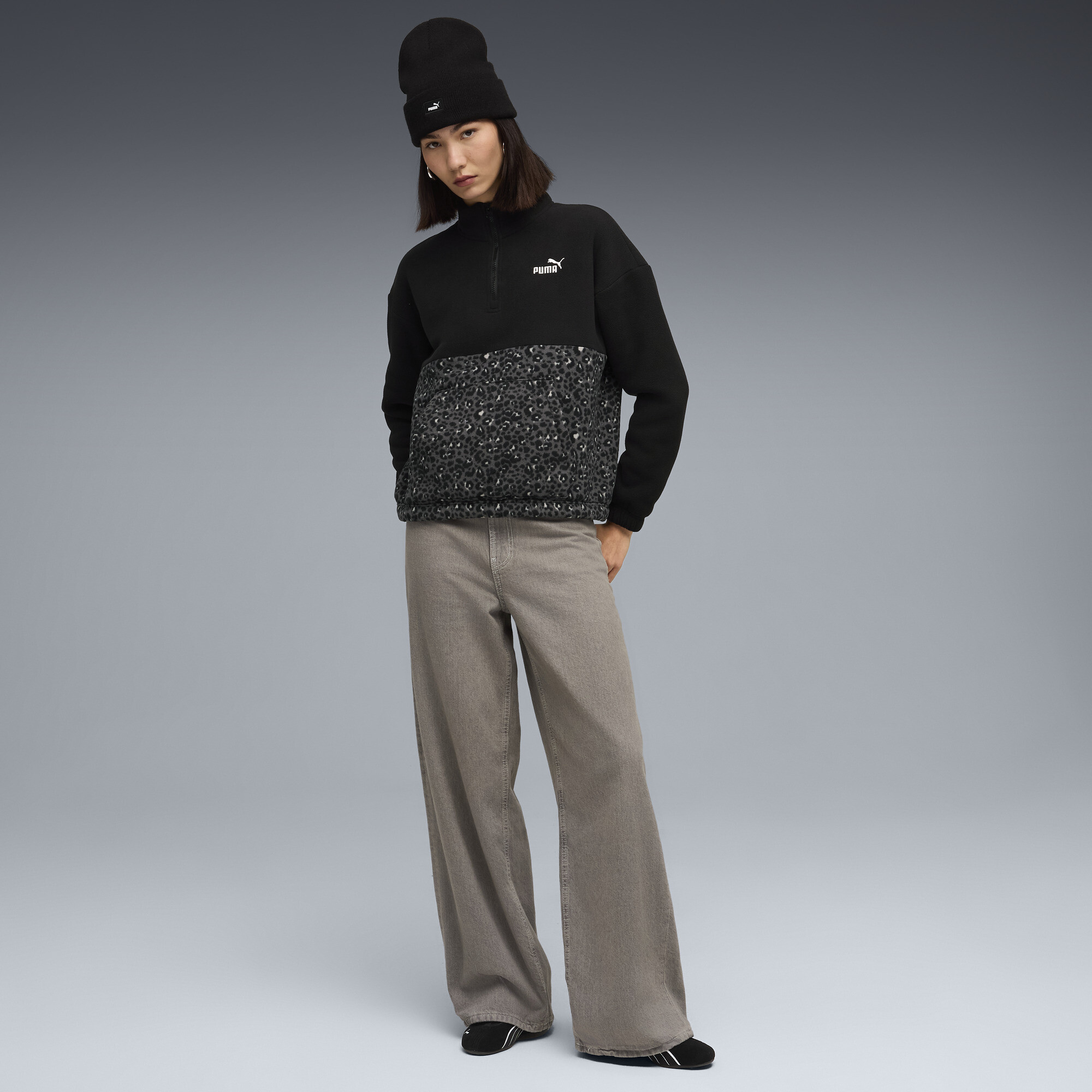 PUMA Essentials Animal Print relaxed top met ronde hals voor Dames, Zwart, Maat M thumbnail 2