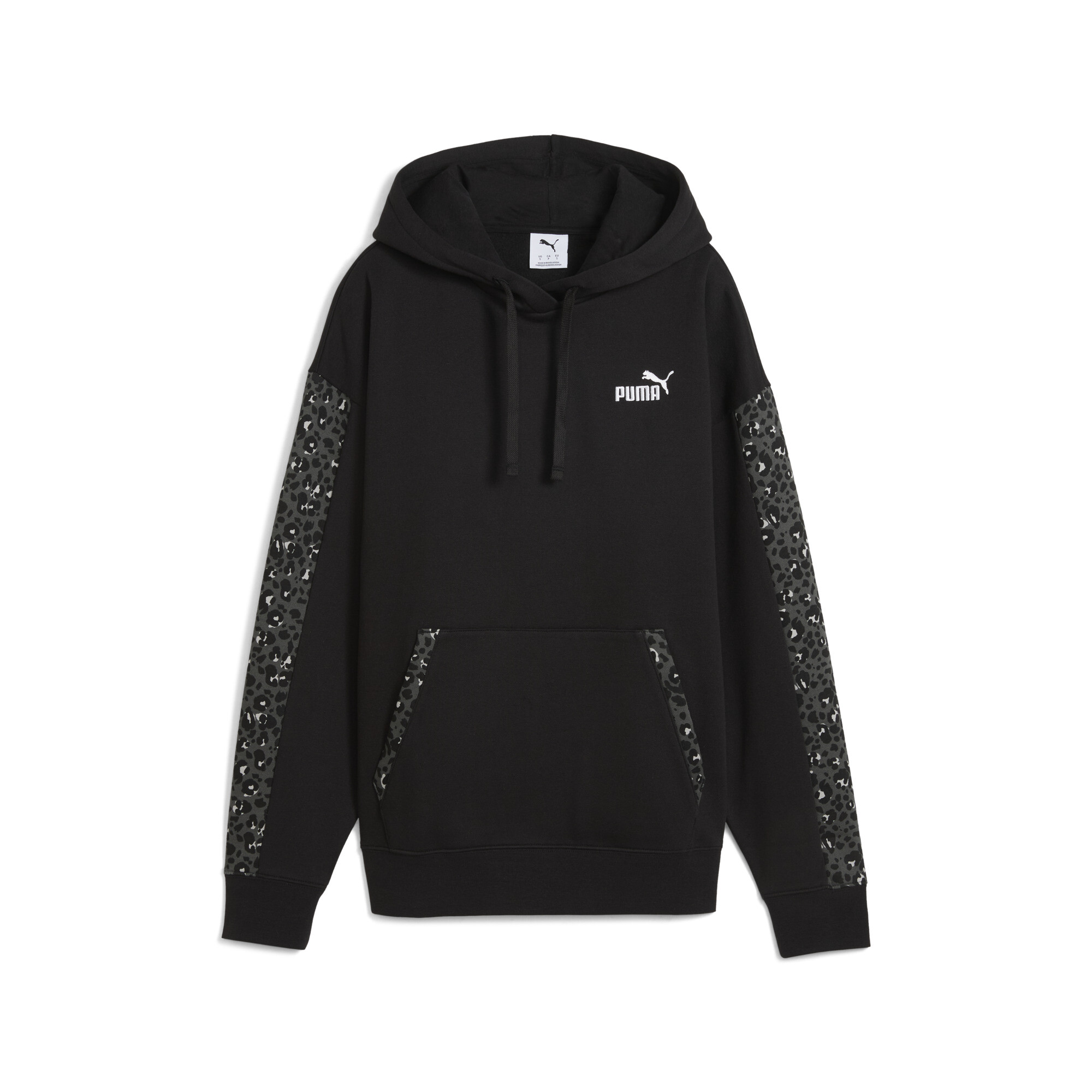 PUMA Essentials Animal Print Comfort hoodie voor Dames, Zwart, Maat M thumbnail 3