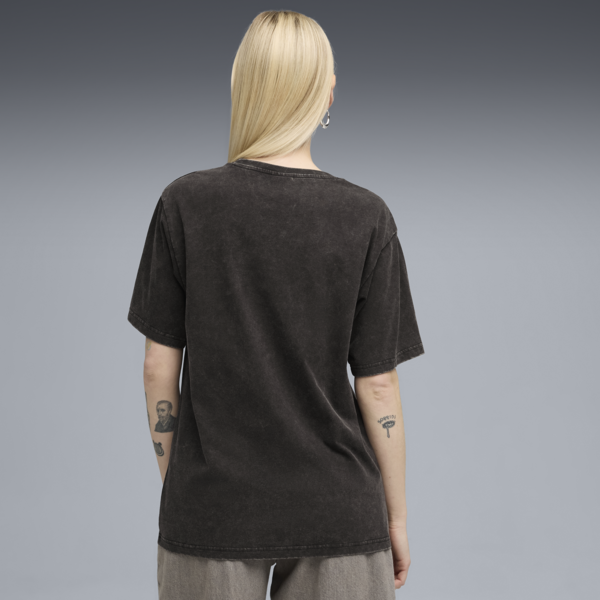 Essentials Elevated Relaxed Wash Tee Women, PUMA Black, large-ZAF