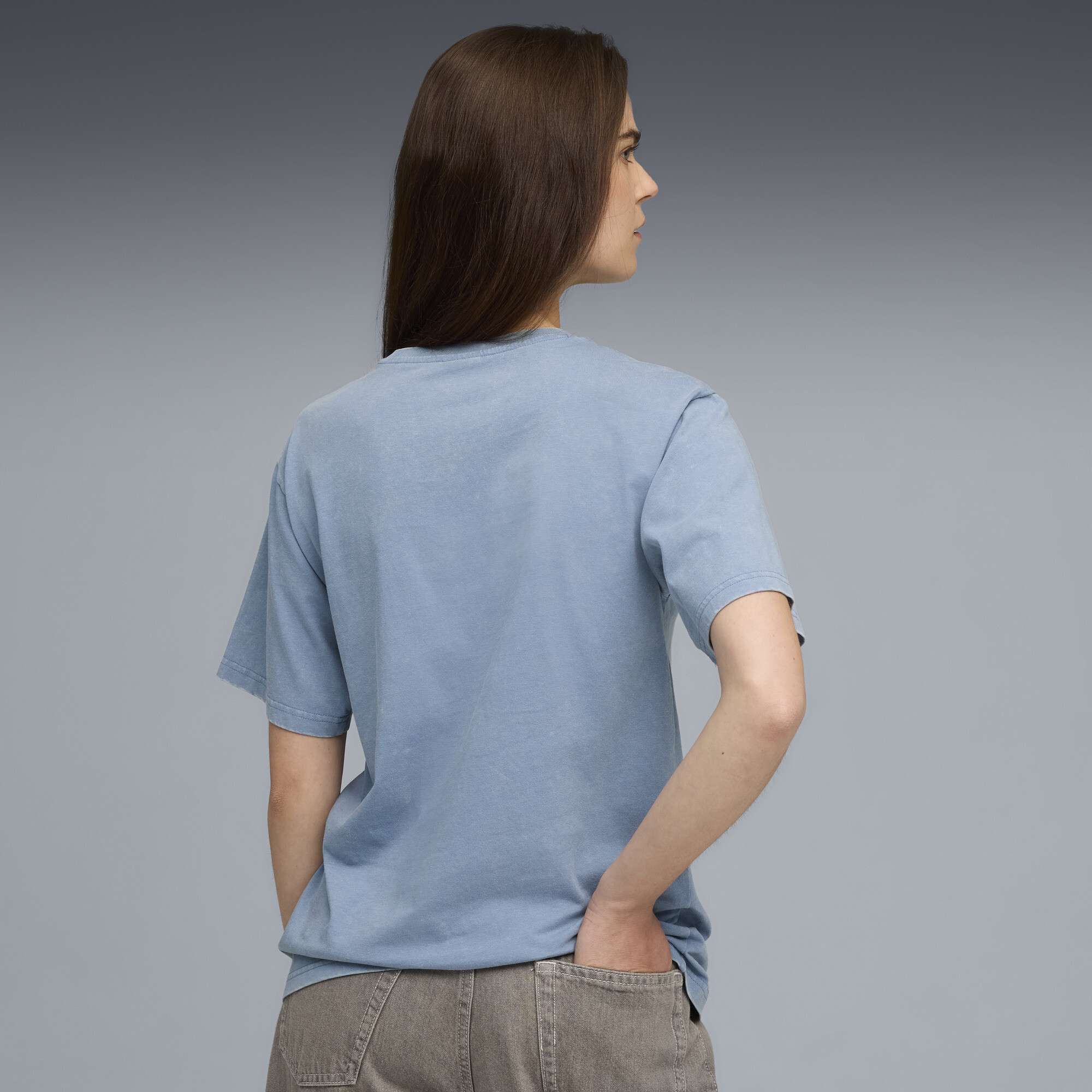 PUMA Essentials Elevated relaxed verwassen T-shirt voor Dames, Blauw, Maat XL thumbnail 5