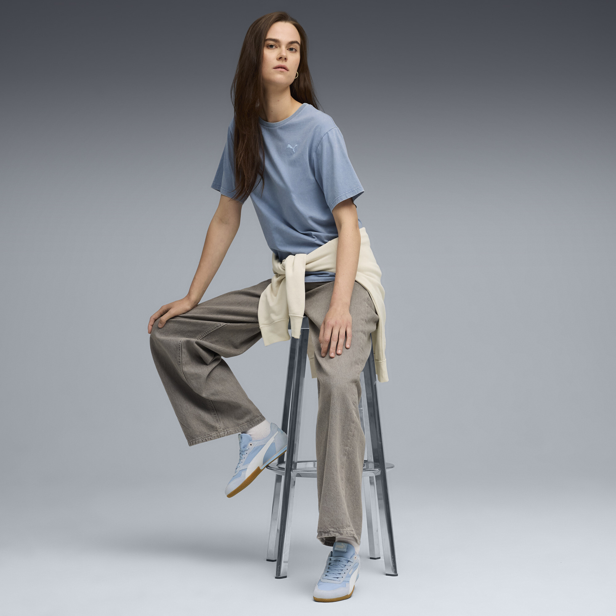 PUMA Essentials Elevated relaxed verwassen T-shirt voor Dames, Blauw, Maat XL thumbnail 4