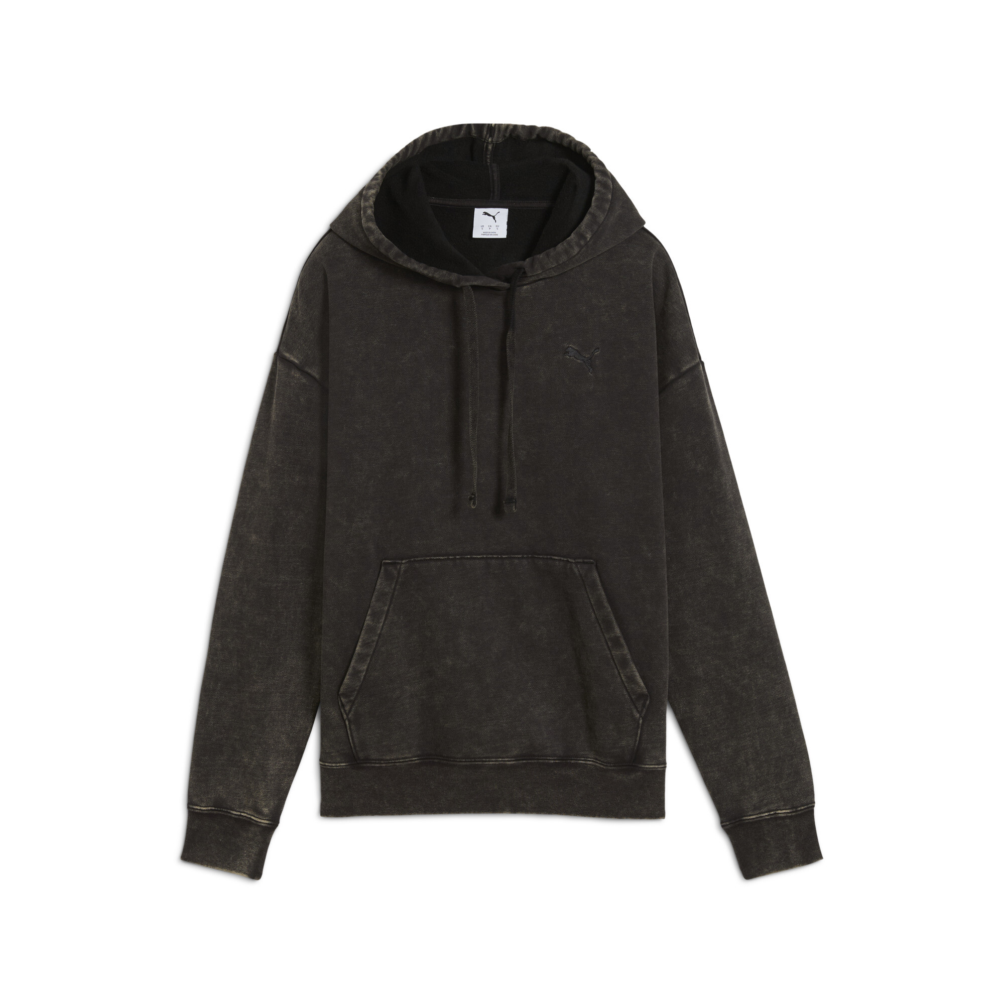 PUMA Essentials Elevated relaxte verwassen hoodie voor Dames, Zwart, Maat S thumbnail 3