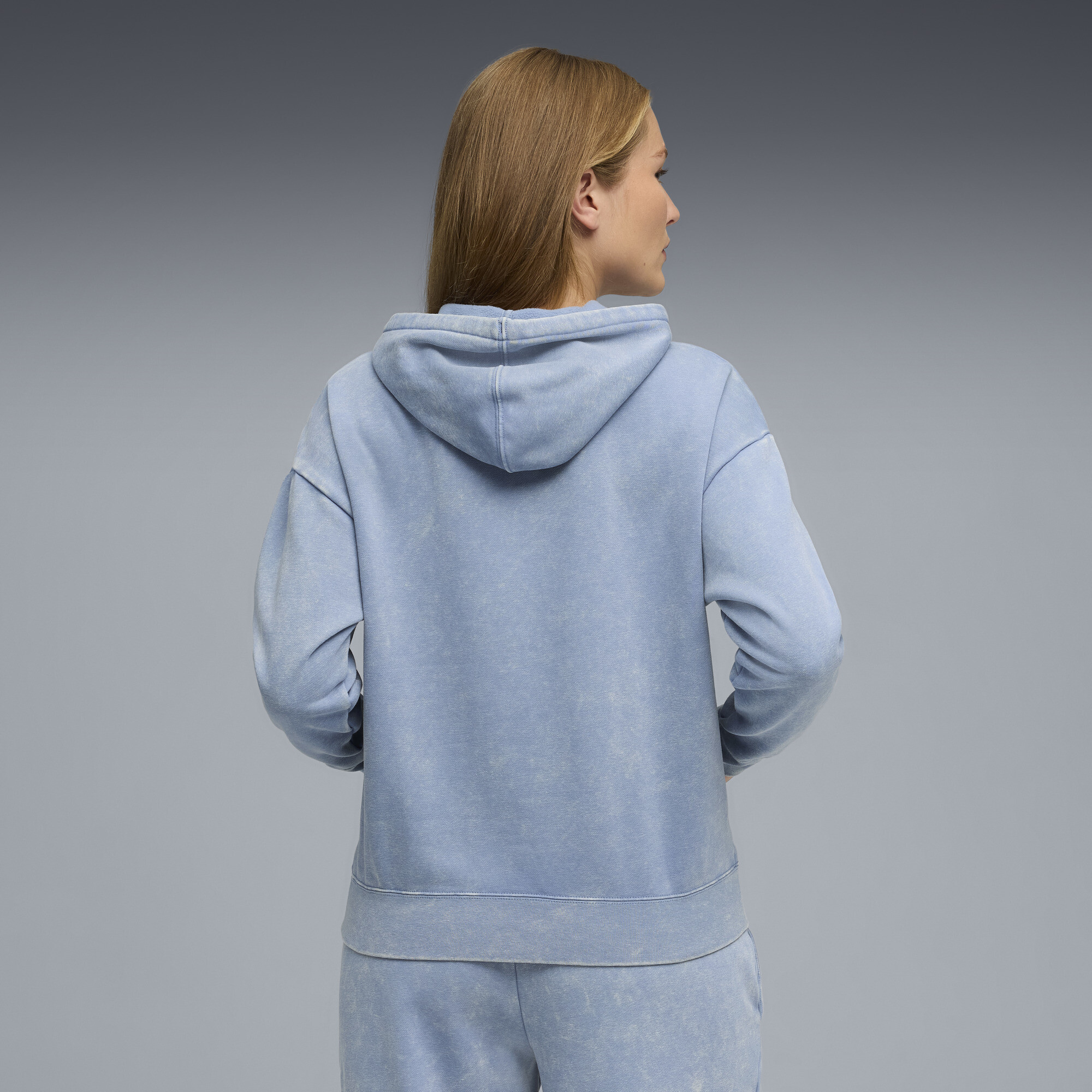 PUMA Essentials Elevated relaxte verwassen hoodie voor Dames, Blauw, Maat XXS thumbnail 5