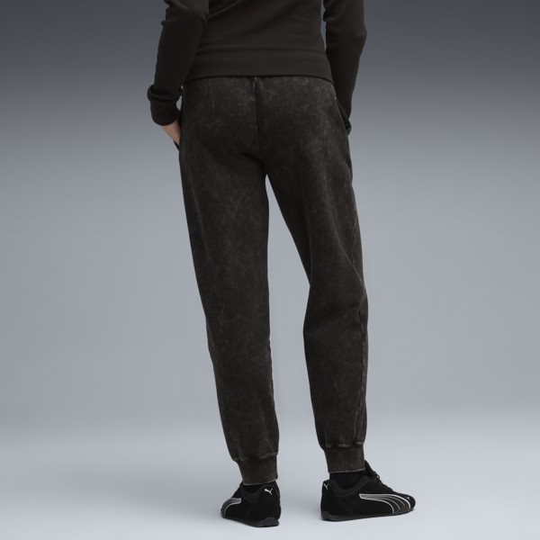 Essentials Elevated Comfort Wash Sweatpants Women, PUMA Black, large-ZAF
