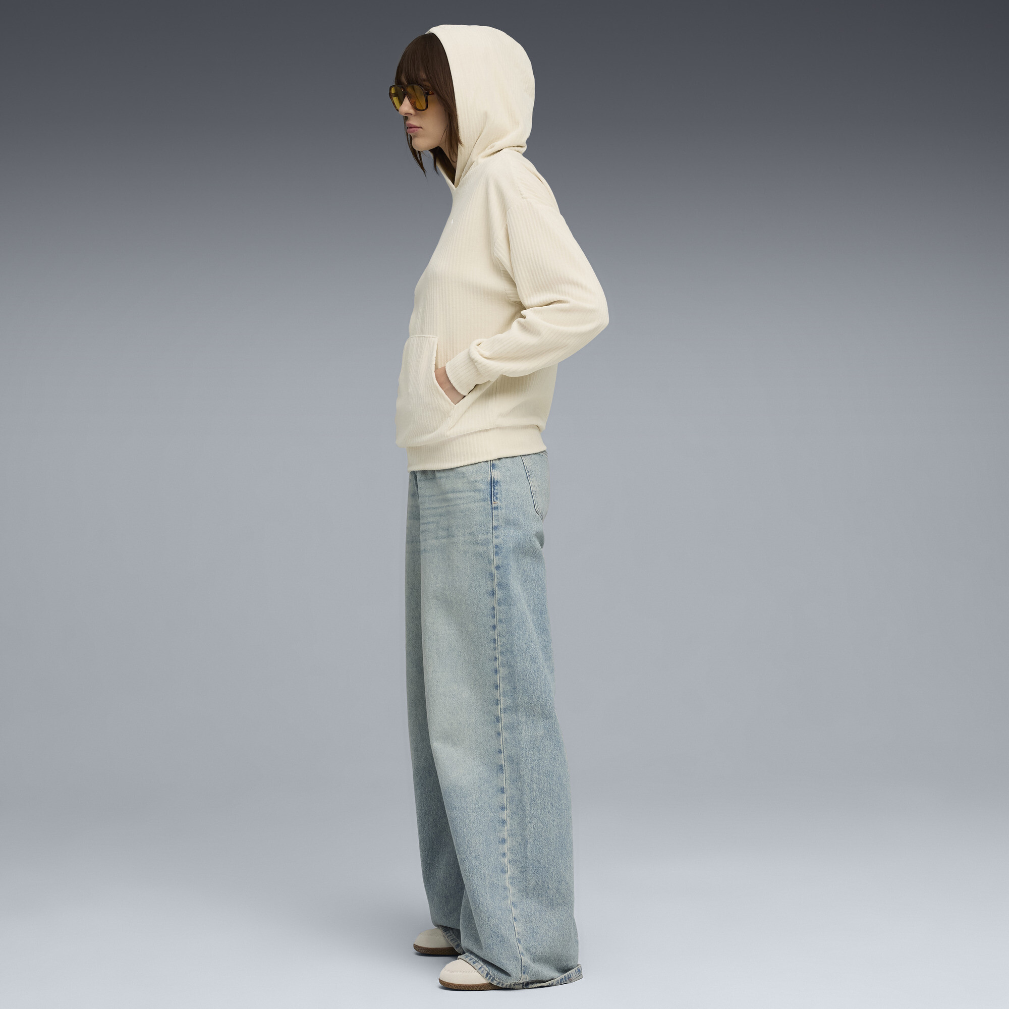 PUMA Essentials Elevated Comfort velours geribbelde hoodie voor Dames, Maat 3XL thumbnail 4