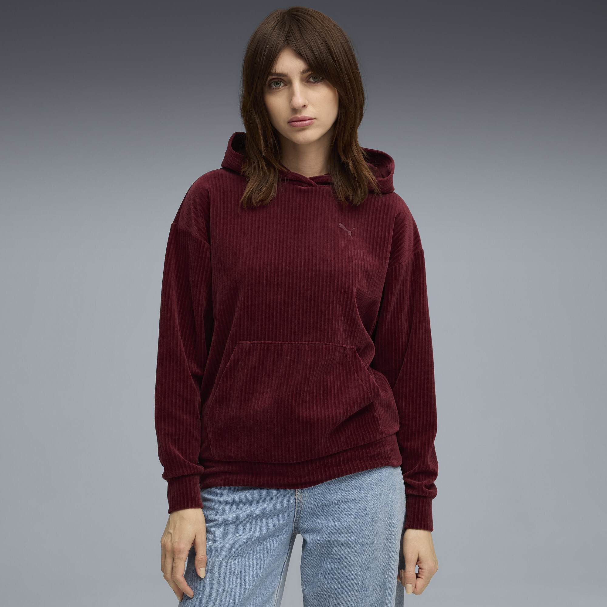 PUMA Hoodie ESS ELEVATED COMFORT VELOUR RIB HOODIE