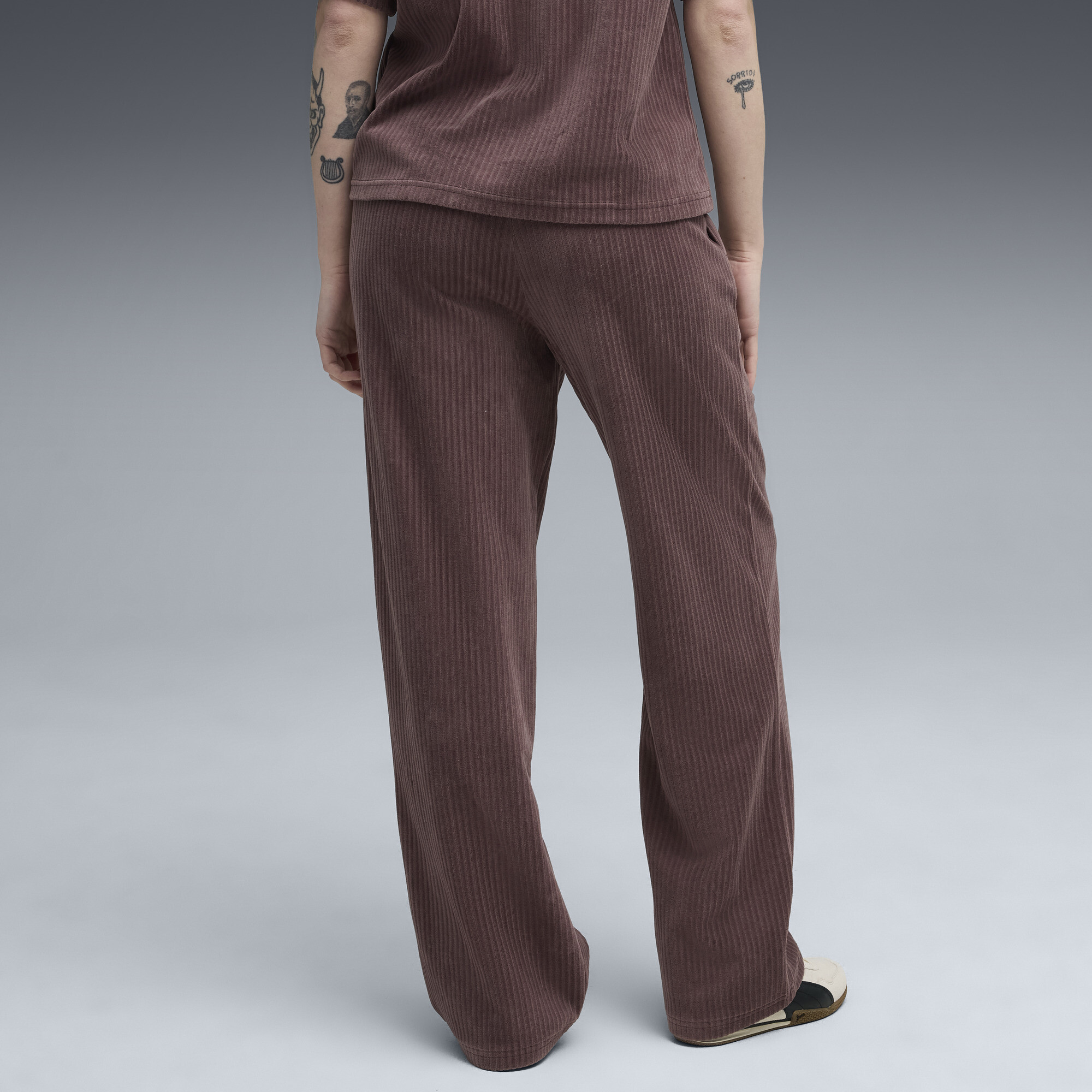 PUMA Essentials Elevated velours geribbelde broek met rechte pijpen voor Dames, Maat XL thumbnail 5