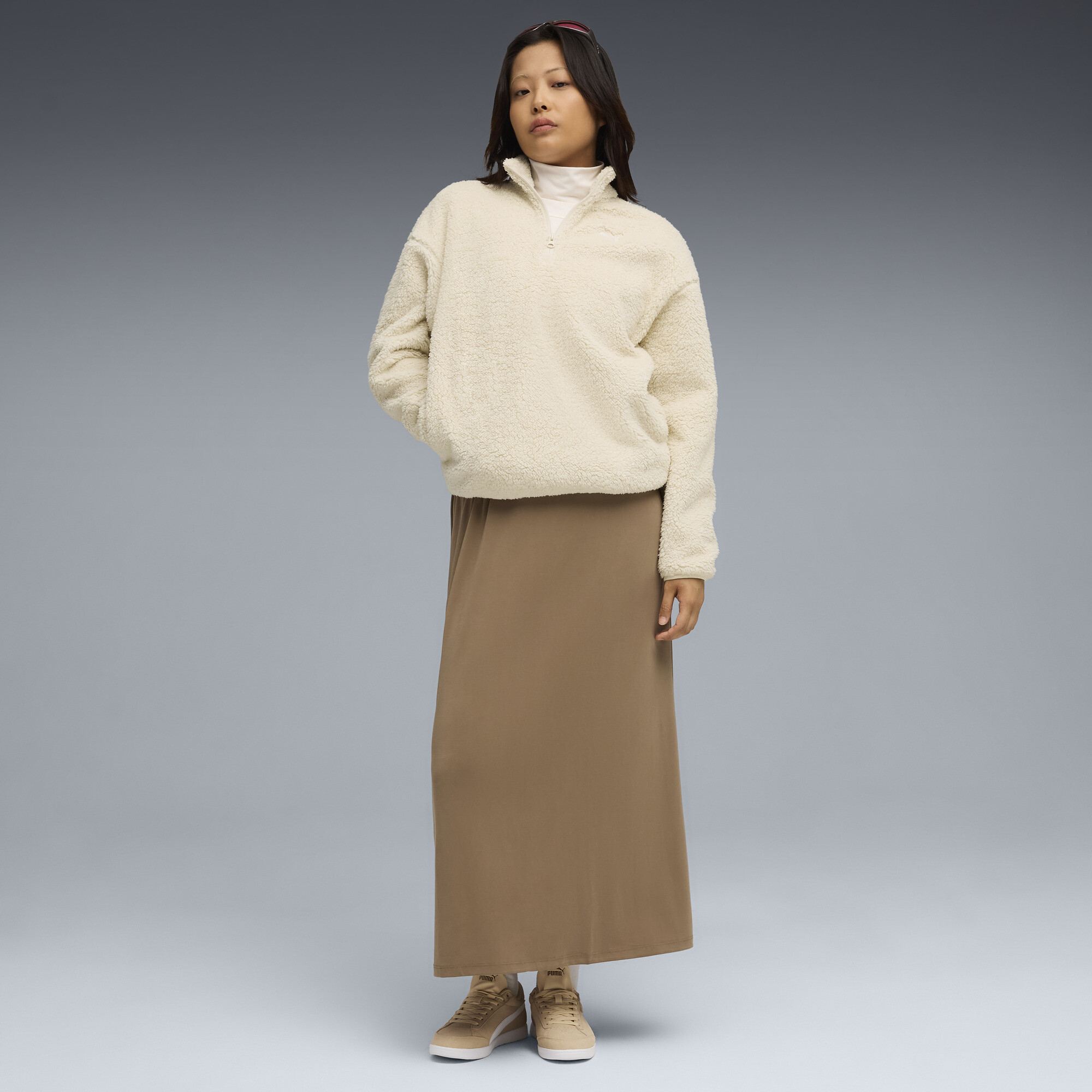 PUMA Essentials Elevated Comfort sweatshirt met halve ritssluiting en ronde hals voor Dames, Maat XS thumbnail 4