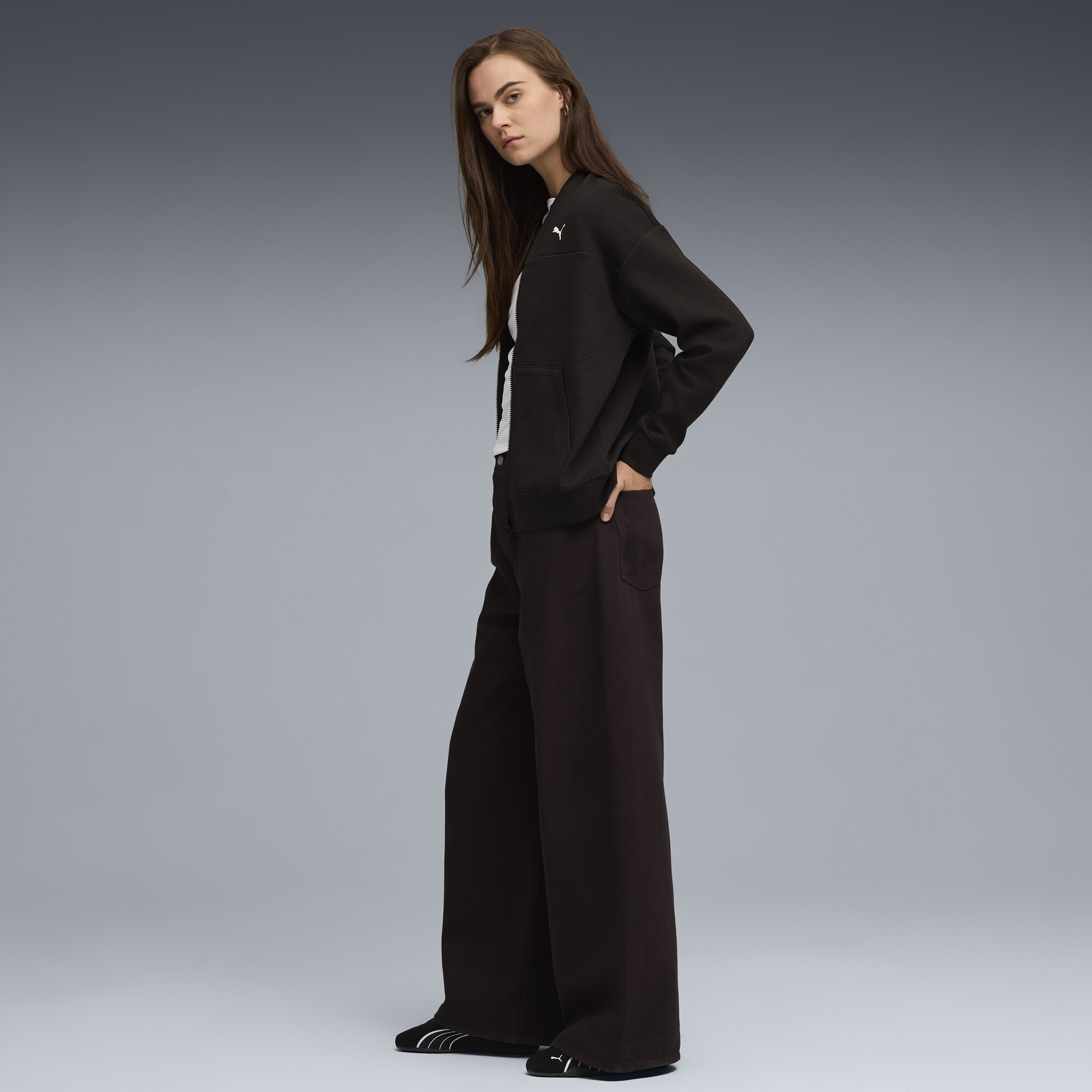 PUMA Class jack met volledige rits voor Dames, Zwart, Maat XS thumbnail 4