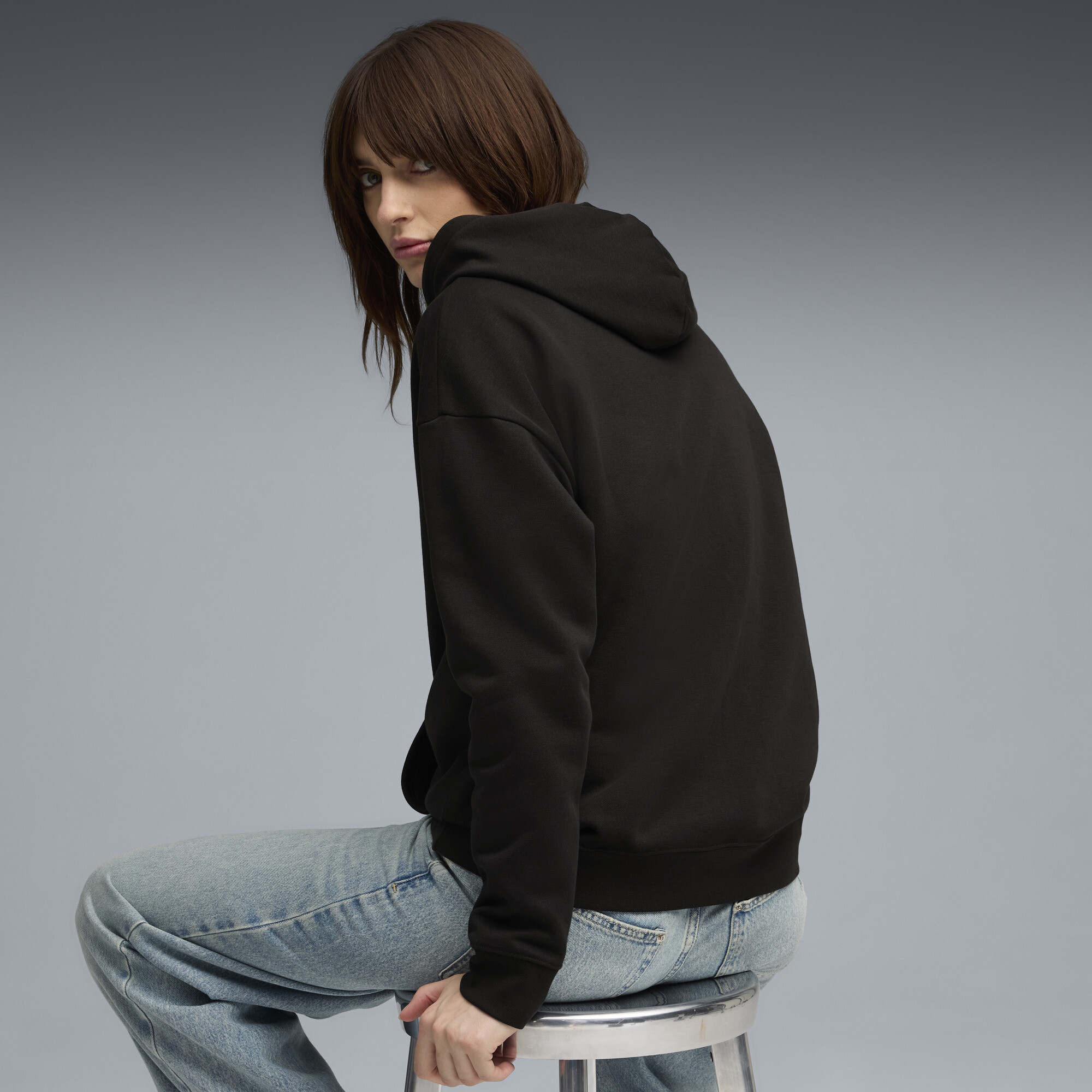 PUMA Class relaxte hoodie voor Dames, Zwart, Maat M thumbnail 5