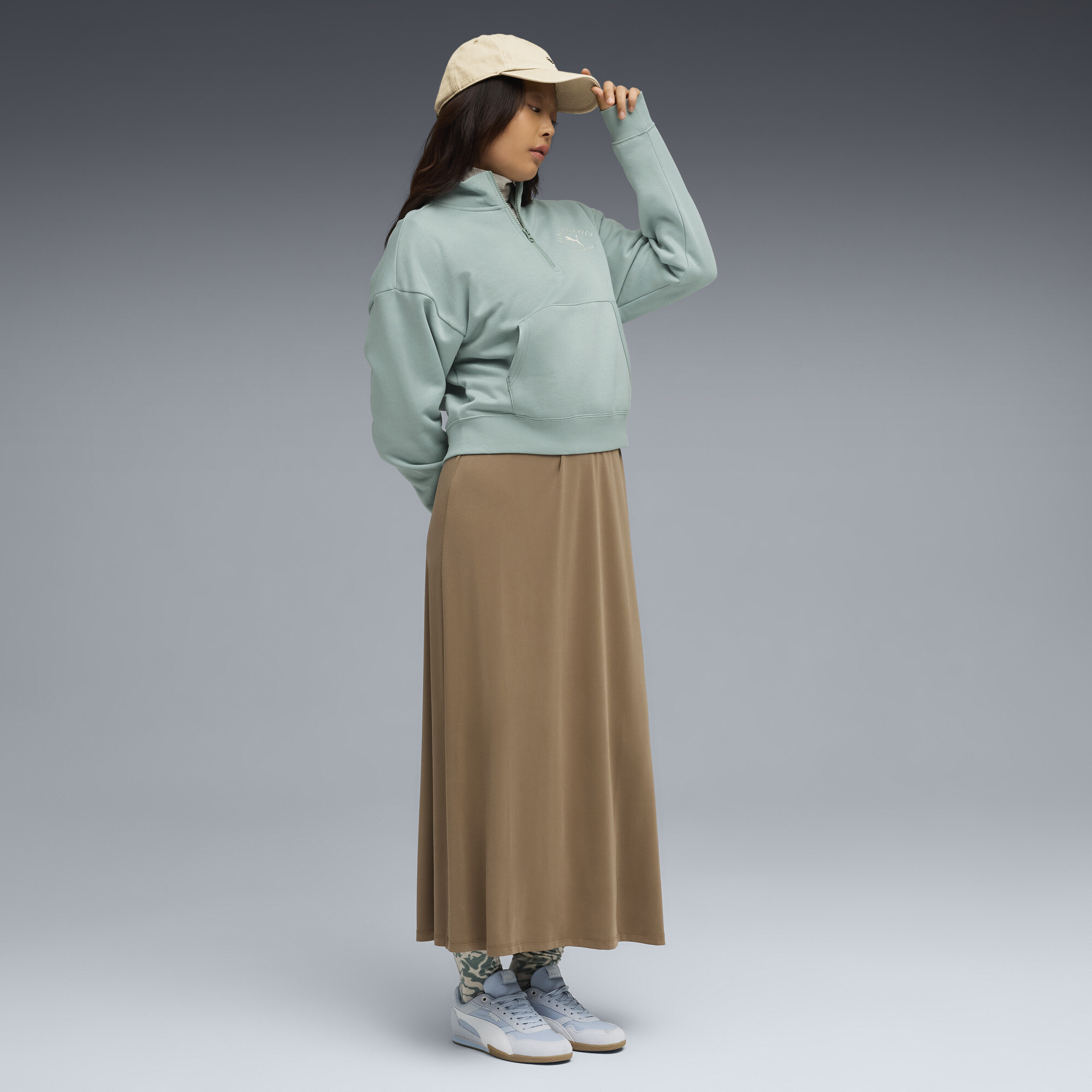 PUMA Class korte top met ronde hals en halve rits voor Dames, Maat S thumbnail 4