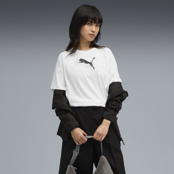 Evostripe Relaxed Graphic Tee Women, PUMA White, large-ZAF