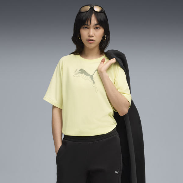 Evostripe Relaxed Graphic Tee Women, Gold Moon, large-ZAF