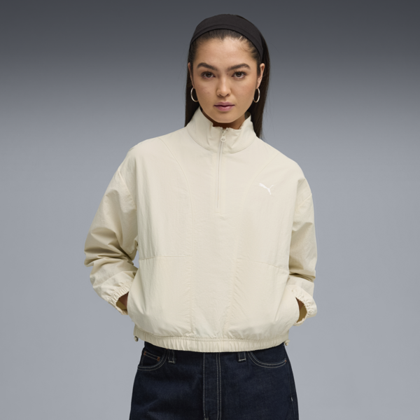 HER Relaxed Half-Zip Crew Women, Alpine Snow, large-ZAF