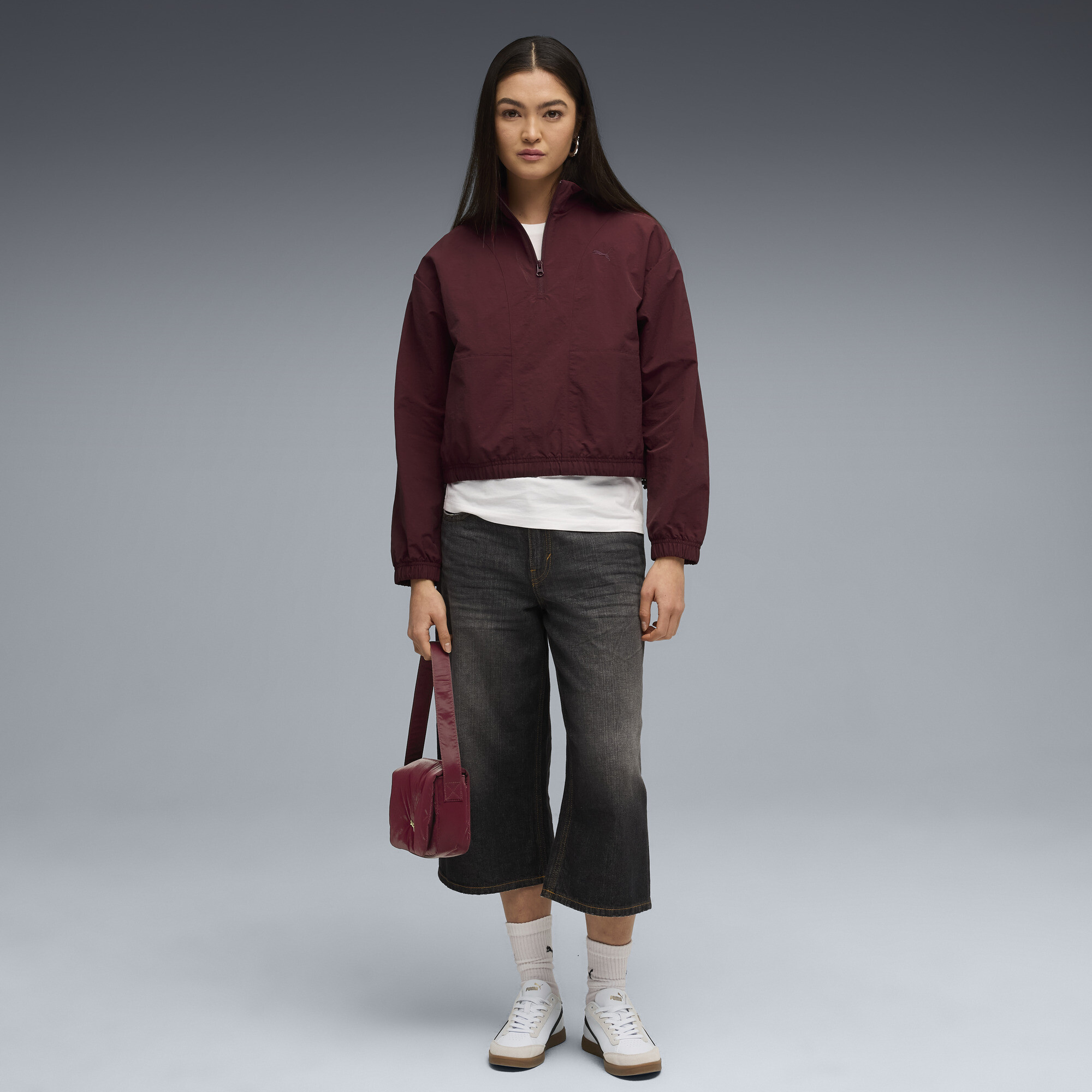 PUMA HER relaxte top met halve rits voor Dames, Maat L thumbnail 4