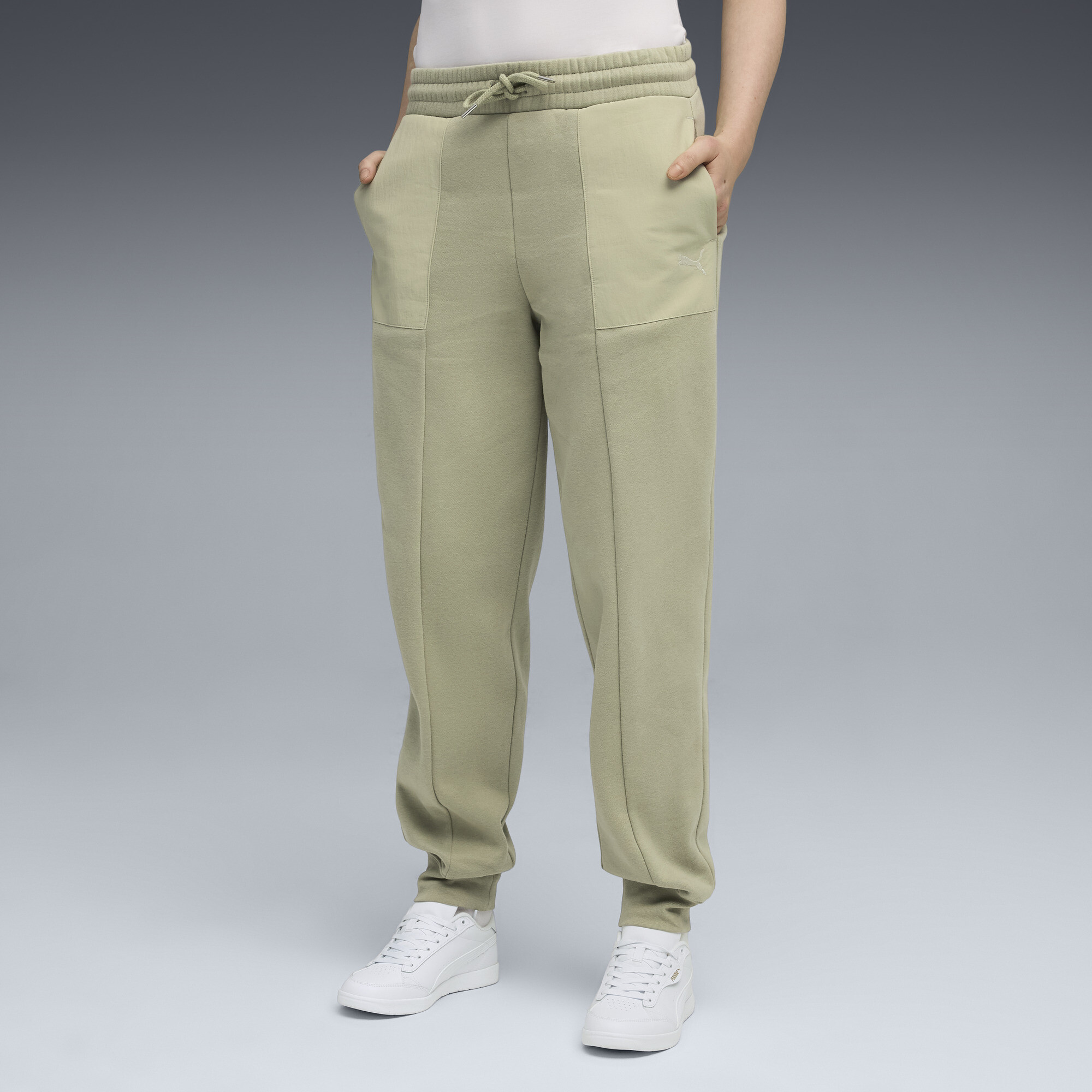 PUMA Her Women's Comfort Sweatpants in Green, Size XS