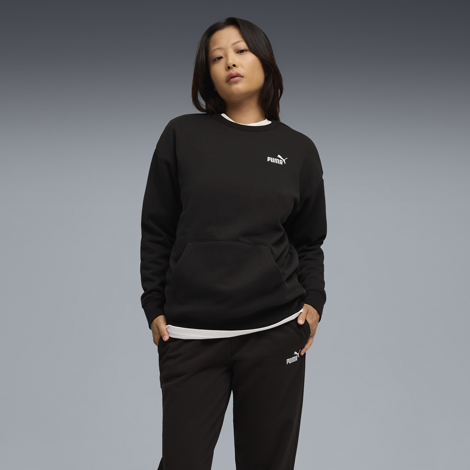 PUMA Relaxed trainingspak voor Dames, Zwart, Maat XL thumbnail 4