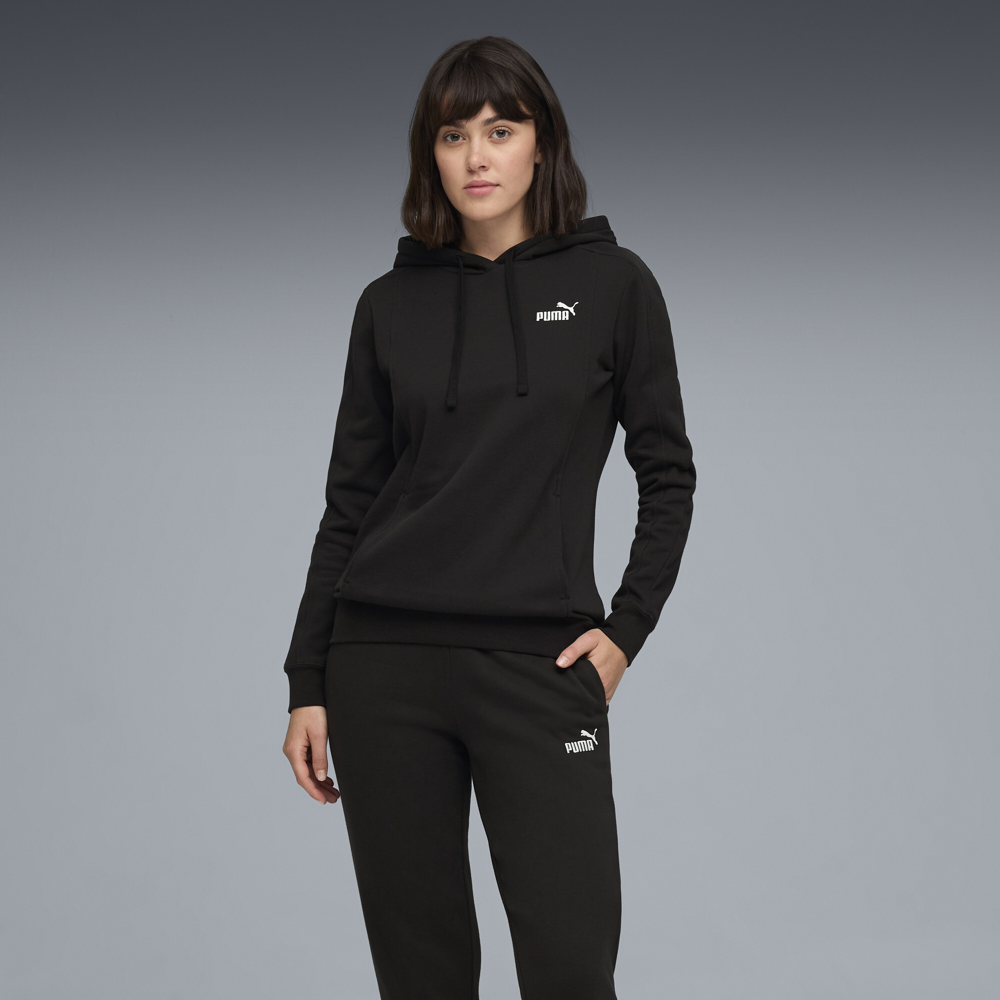 PUMA Joggingpak met capuchon voor Dames, Zwart, Maat XS thumbnail 4