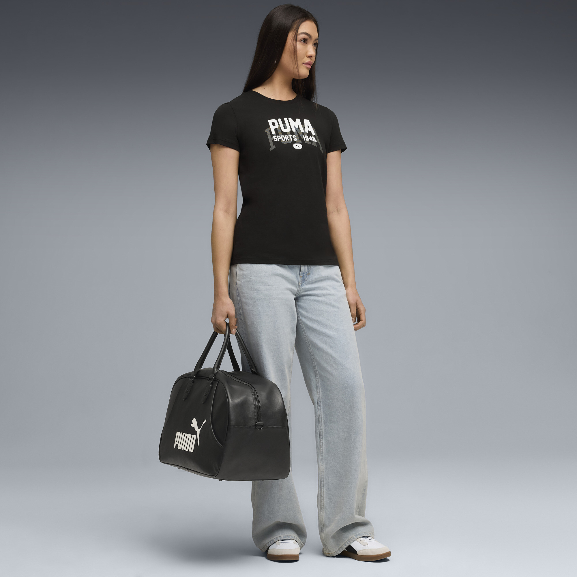 PUMA Graphic Varsity T-shirt voor Dames, Zwart, Maat XS thumbnail 4