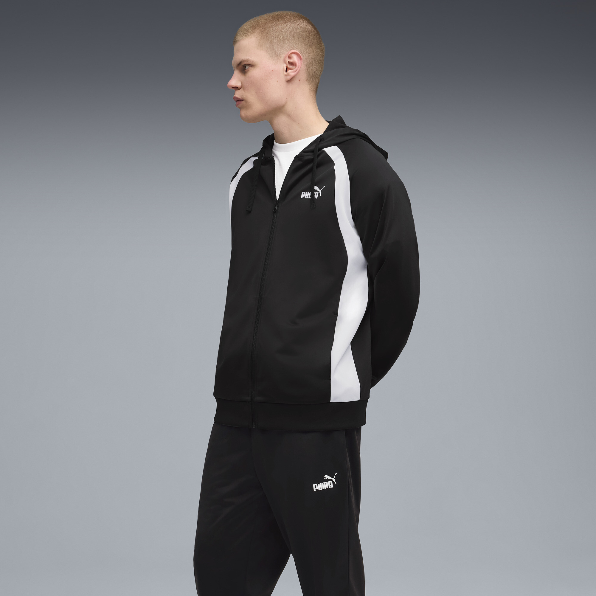 PUMA Polypak met capuchon voor Heren, Zwart, Maat S thumbnail 4