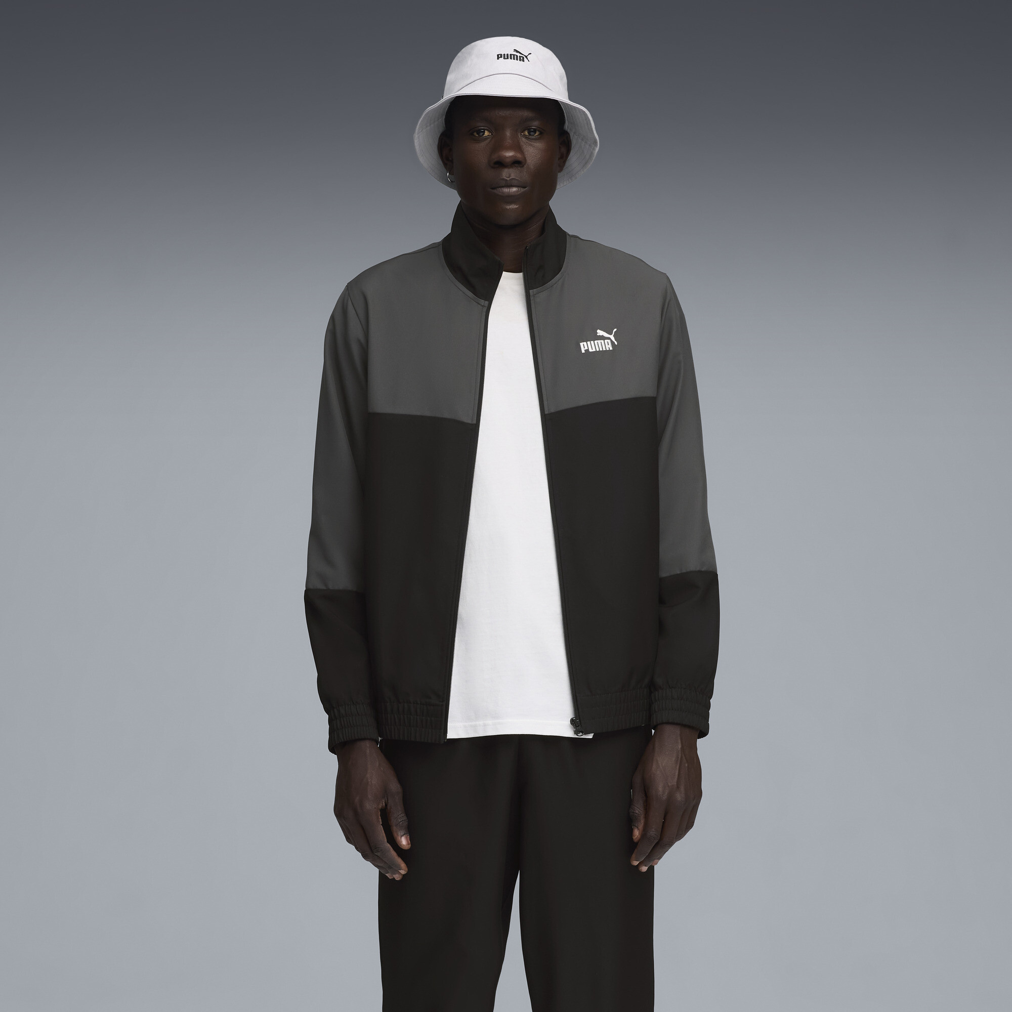 PUMA Geweven trainingspak met kleurvlakken voor Heren, Zwart, Maat L thumbnail 4