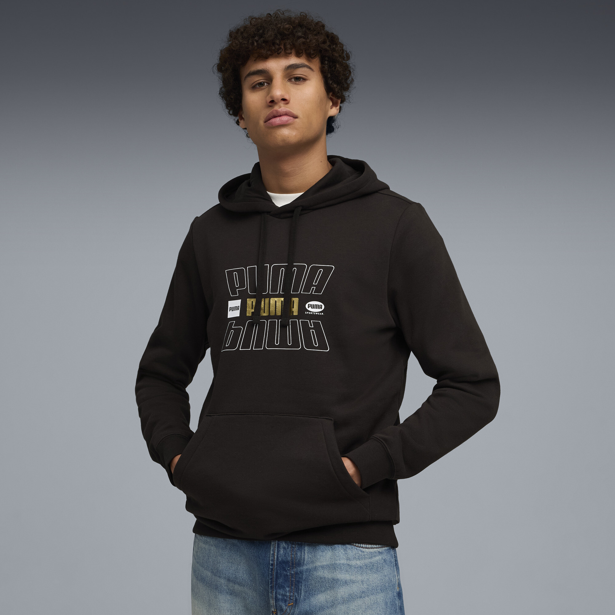Chandail à capuchon ESS LOGO LAB Holiday Homme, Noir, Adulte M | 688190_01