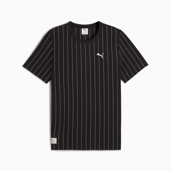 PUMA Class Striped Tee Men, PUMA Black, large-ZAF