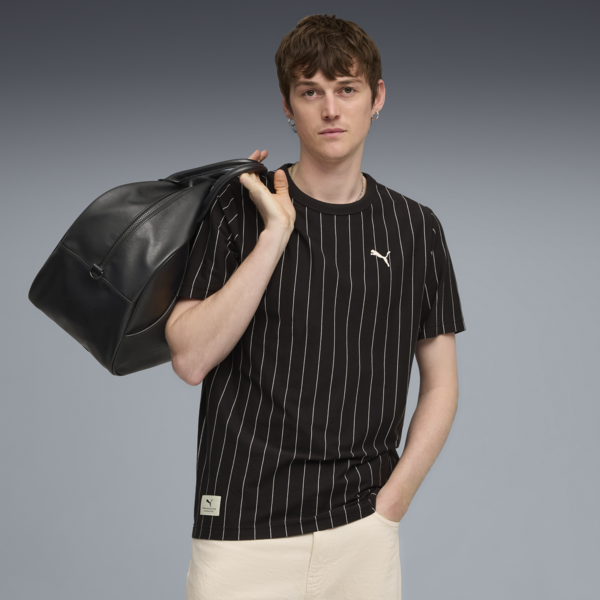 PUMA Class Striped Tee Men, PUMA Black, large-ZAF