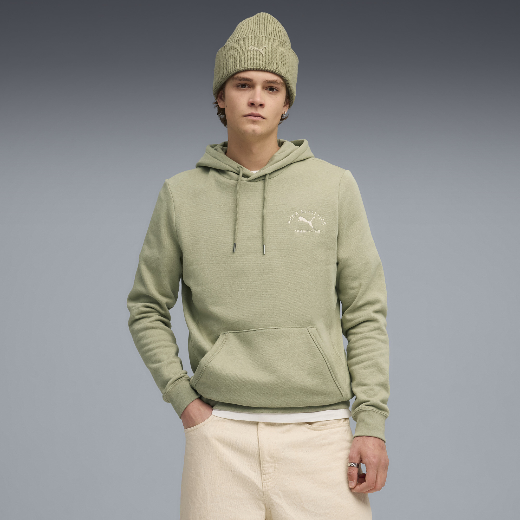 PUMA Class Pack Men's Fleece Hoodie in Green, Size XL