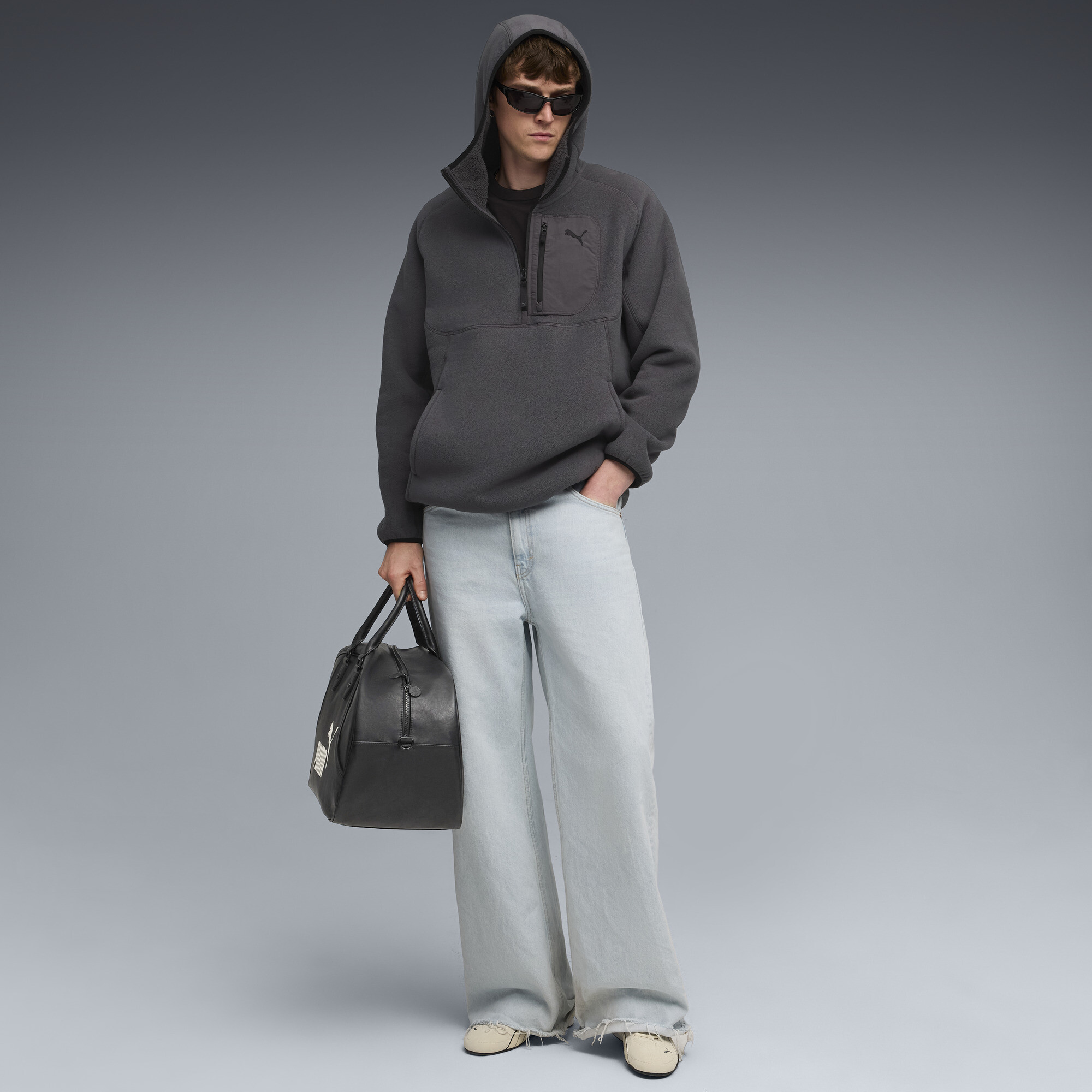 PUMATECH hoodie met halve rits voor Heren, Grijs, Maat XL thumbnail 4